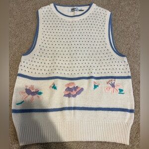 Women’s Vintage Lucia Knit Sweater Best Size Small Ramie Cotton Blend Floral